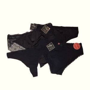 Splendies NWT 4 PC set Black Panties Size 3X